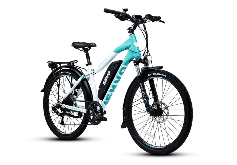 ENVO D35 electric bike front view teal color