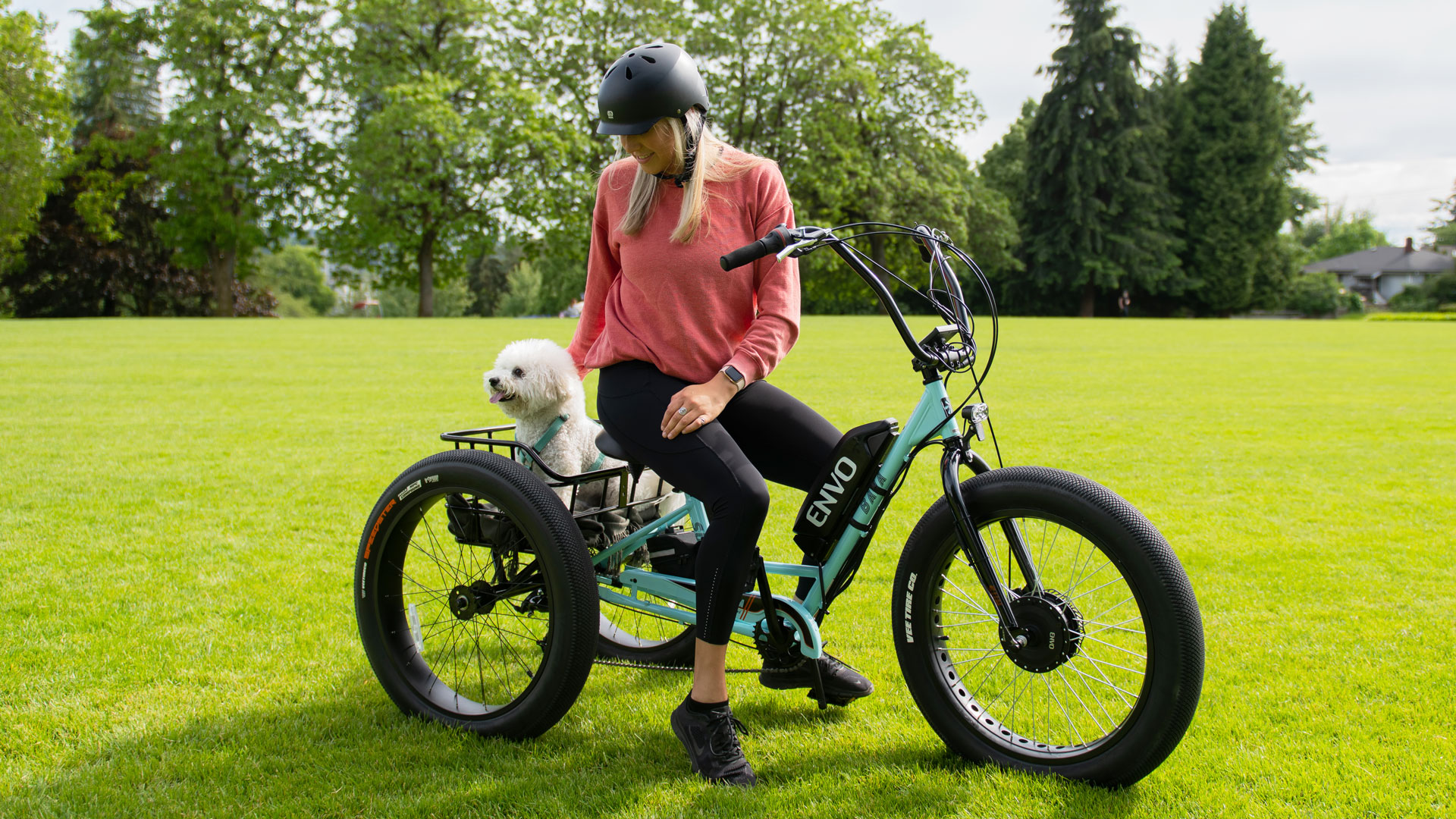 ENVO Electric Trike Conversion Kit Woman and Dog